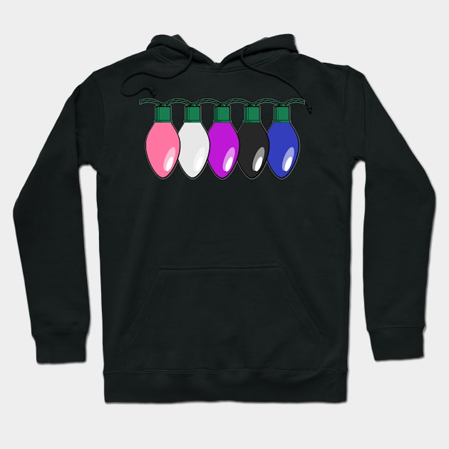 Genderfluid Pride Christmas Lights Hoodie by wheedesign